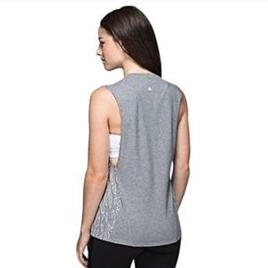 LULULEMON Grey Printed Muscle Hustle Tee